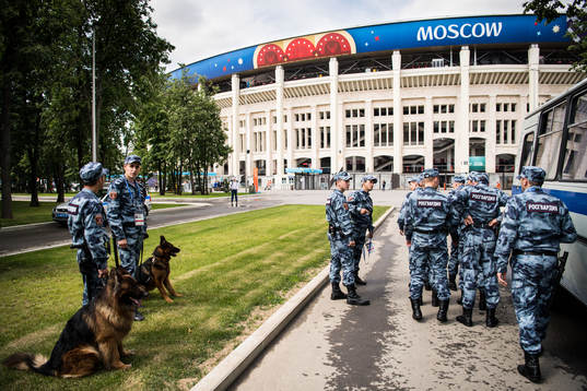 Military outside Luzhniki Stadium prior the FIFA World Cup