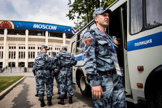 Military outside Luzhniki Stadium prior the FIFA World Cup