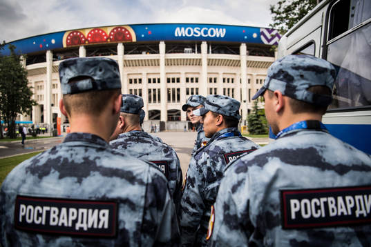 Military outside Luzhniki Stadium prior the FIFA World Cup