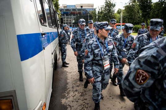 Military outside Luzhniki Stadium prior the FIFA World Cup