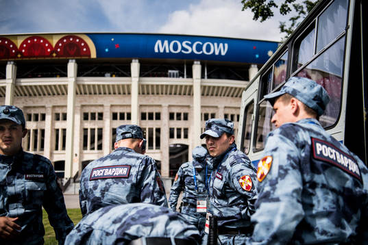 Military outside Luzhniki Stadium prior the FIFA World Cup