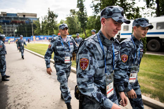 Military outside Luzhniki Stadium prior the FIFA World Cup