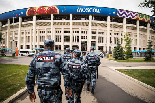 Military outside Luzhniki Stadium prior the FIFA World Cup