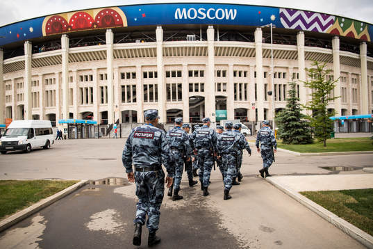 Military outside Luzhniki Stadium prior the FIFA World Cup
