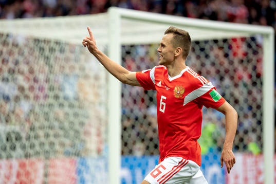 Denis Cheryshev of Russia celebrates