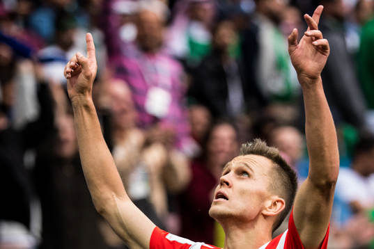 Denis Cheryshev of Russia celebrates