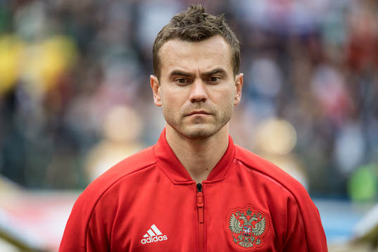 Goalkeeper Igor Akinfeev of Russia prior the FIFA World Cup