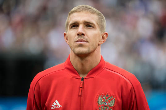 Iury Gazinsky of Russia prior the FIFA World Cup group