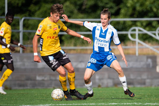 Elfsborgs Noah Söderberg och IFK Göteborgs Dante Scolieri