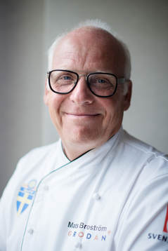 Chef Mats Broström poses for a portrait at a press event