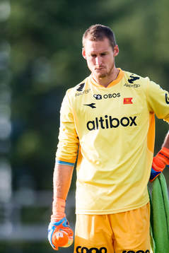 Goalkeeper Iven Austbø of Viking looks dejected in the