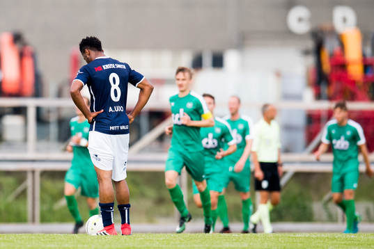 Aniekpeno Udoh of Viking looks dejected