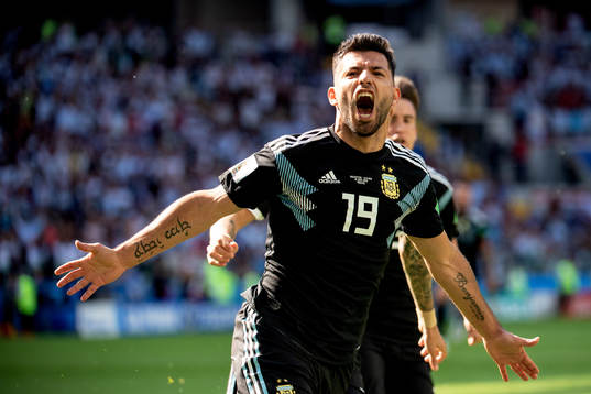 Sergio Aguero of Argentina celebrates