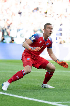 goalkeeper Hannes Halldorsson of Iceland