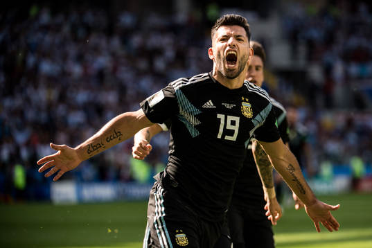 Sergio Aguero of Argentina celebrates