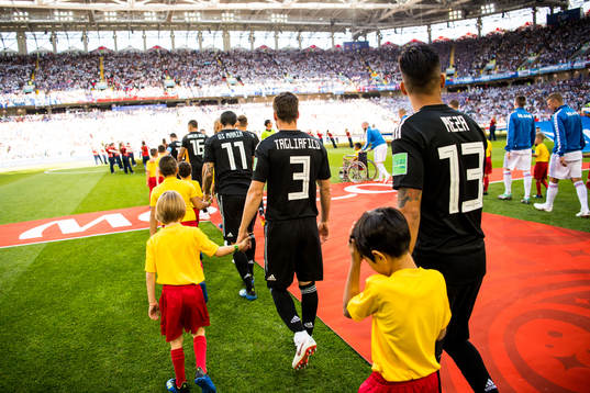 The players of Argentina enter the pitch