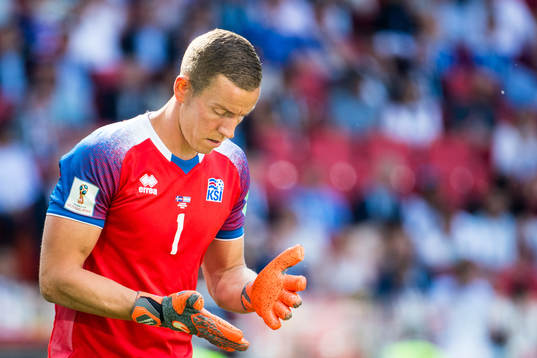 Goalkeeper Hannes Halldorsson of Iceland