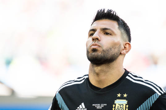 Sergio Aguero of Argentina prior the FIFA World Cup group