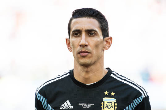 Angel Di Maria of Argentina prior the FIFA World Cup group