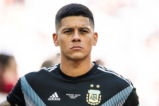 Marcos Rojo of Argentina prior the FIFA World Cup group