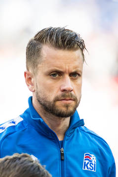 Kari Arnason of Iceland prior the FIFA World Cup group