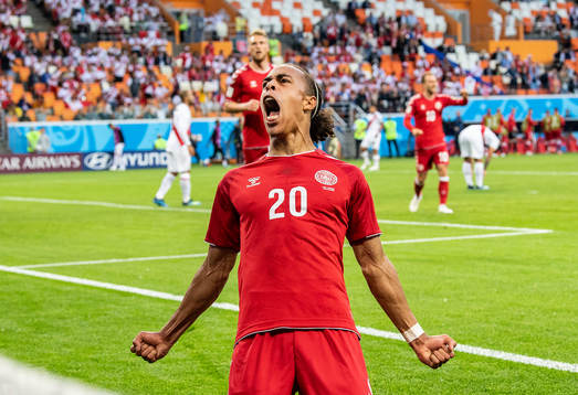 [DK=20180616: Yussuf Yurary Poulsen, Danmark, jubler