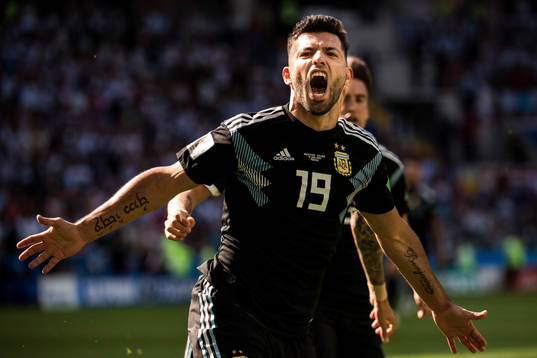 Sergio Aguero of Argentina celebrates