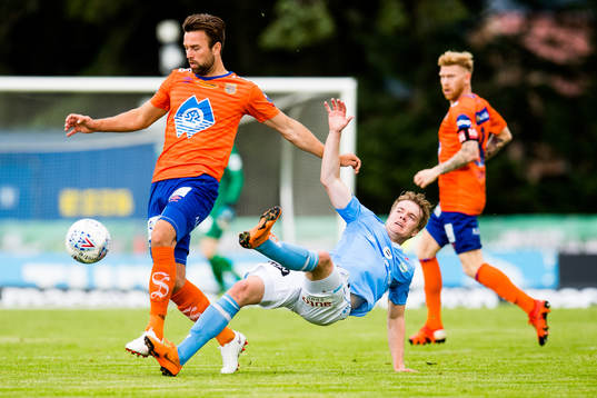 Kaj Ramsteijn of Aalesund and Andreas Dybevik of Sandnes Ulf