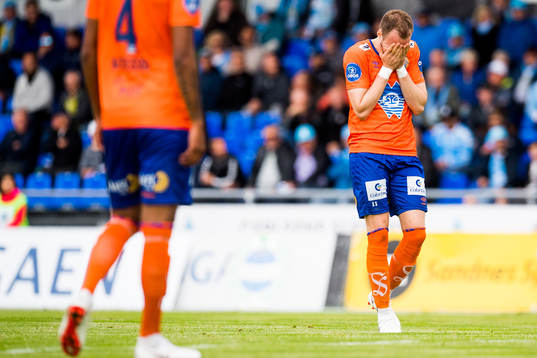 Aron Elís Thrándarson of Aalesund looks dejected