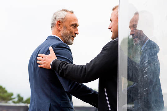 Lars Bohinen, head coach of Aalesund, and Bengt Sæternes,