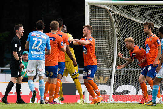 Goalkeeper Arnold Origi of Sandnes Ulf in the situation
