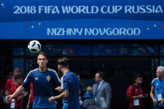Albin Ekdal of the Swedish national football team at a
