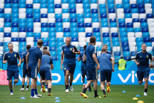 Sebastian Larsson, Andreas Granqvist and John Guidetti of