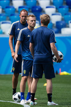 Andreas Granqvist, Sebastian Larsson and Emil Forsberg of