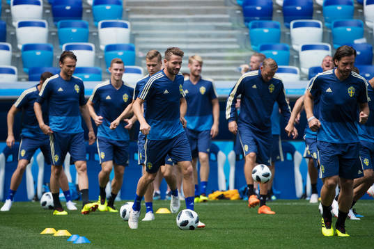 Marcus Rohdén of the Swedish national football team at a