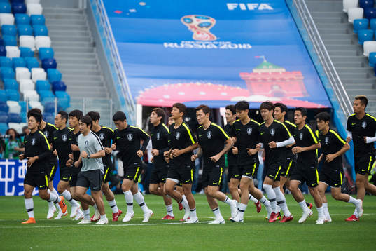 General view of the South Korean national football team's