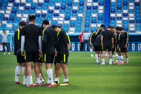 General view of the South Korean national football team's