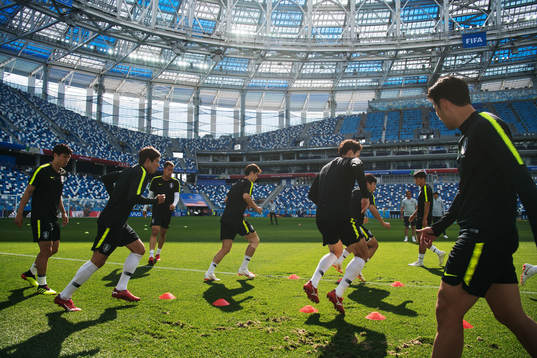 General view of the South Korean national football team's