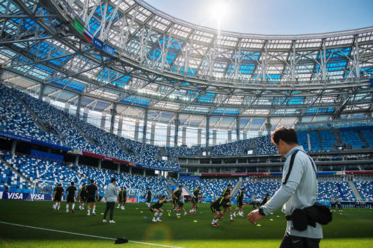 General view of the South Korean national football team's