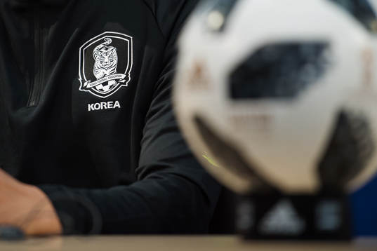 The logo of the Korean Football Association is seen