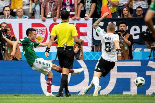 Hirving Lozano of Mexico scores 0-1
