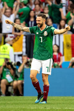 Miguel Layun of Mexico celebrates