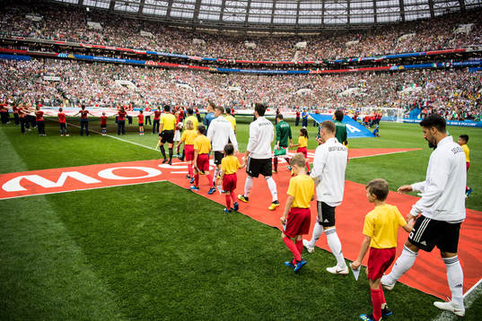 The players of Germany make thier entrance prior the FIFA
