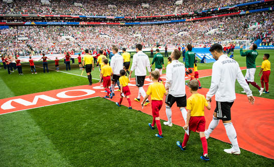 The players of Germany make thier entrance prior the FIFA