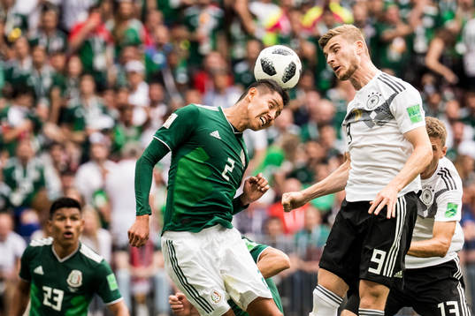 Hugo Ayala of Mexico and Timo Werner of Germany