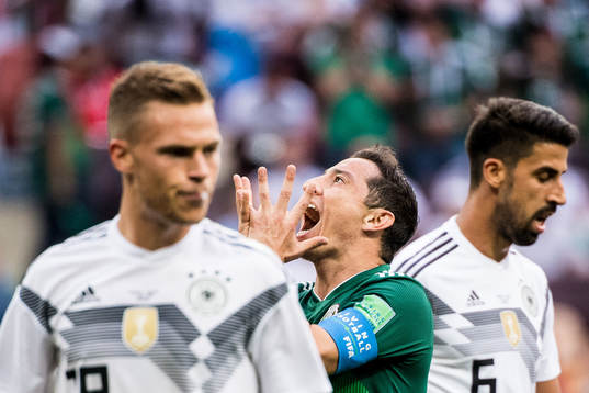 Andres Guardado of Mexico reacts