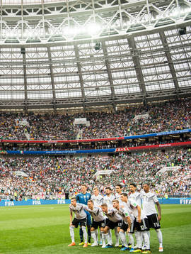 The players of Germany line up for a team photo prior the