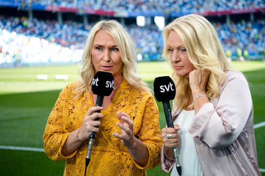 Frida Östberg and Jane Björck from Swedish TV broadcaster