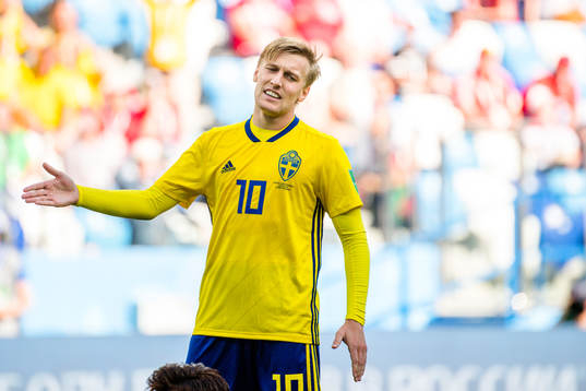 Emil Forsberg of Sweden looks dejected