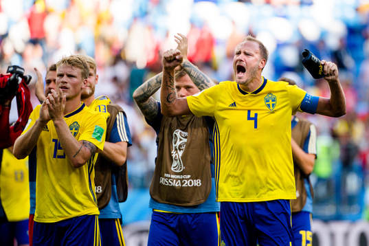 Andreas Granqvist of Sweden celebrates